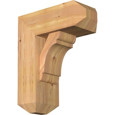 Ekena Millwork Olympic Craftsman Smooth Bracket w/ Offset Brace, Western Red Cedar, 7 1/2"W x 18"D x 22"H BKT0806X18X22OLY04SWR